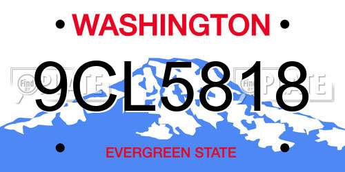 9CL5818 Washington License Plate