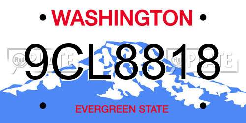 9CL8818 Washington License Plate