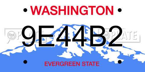 9E44B2 Washington License Plate