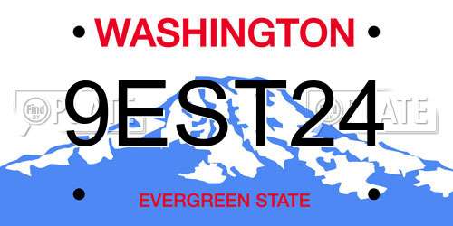 9EST24 Washington License Plate