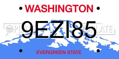 9EZI85 Washington License Plate
