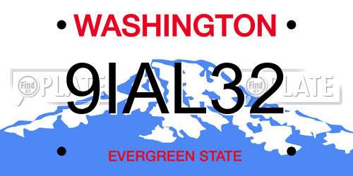 9IAL32 Washington License Plate