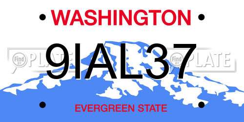 9IAL37 Washington License Plate