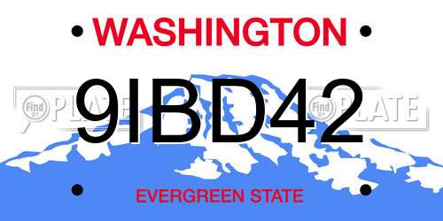 9IBD42 Washington License Plate