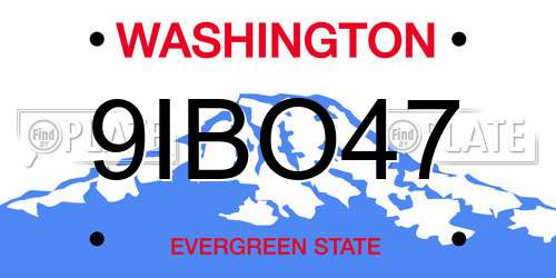 9IBO47 Washington License Plate