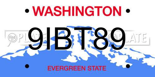9IBT89 Washington License Plate