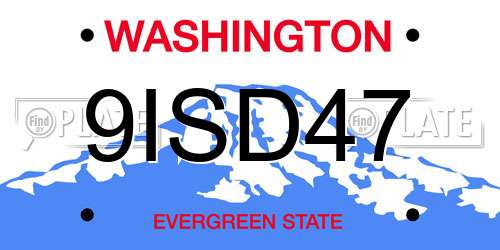 9ISD47 Washington License Plate
