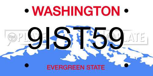 9IST59 Washington License Plate