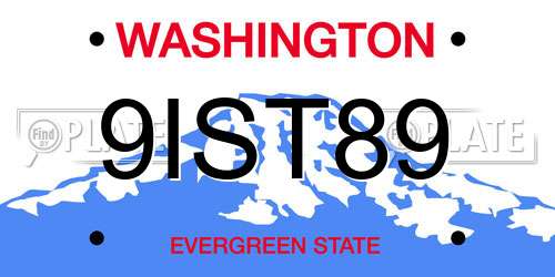 9IST89 Washington License Plate