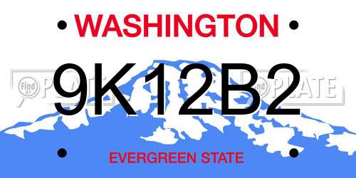 9K12B2 Washington License Plate
