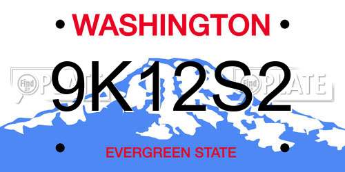 9K12S2 Washington License Plate