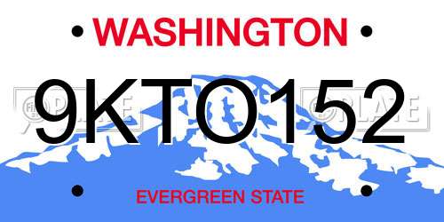 9KTO152 Washington License Plate