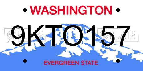 9KTO157 Washington License Plate