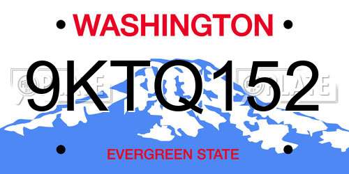 9KTQ152 Washington License Plate