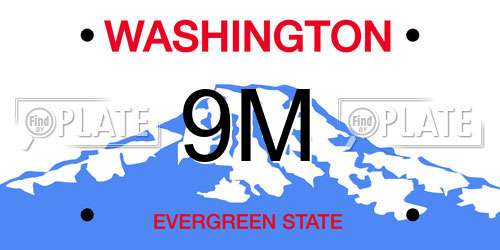 9M Washington License Plate