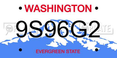 9S96G2 Washington License Plate
