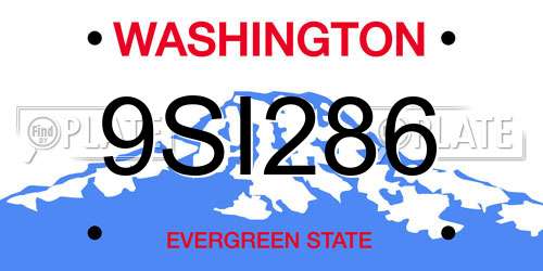 9SI286 Washington License Plate