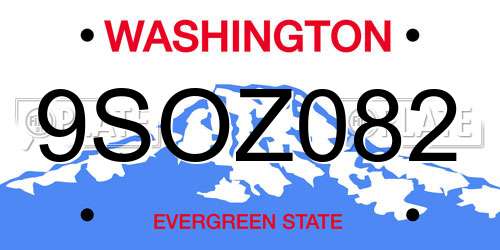 9SOZ082 Washington License Plate