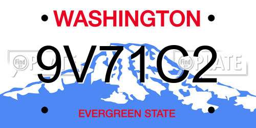 9V71C2 Washington License Plate