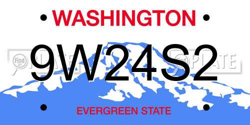 9W24S2 Washington License Plate