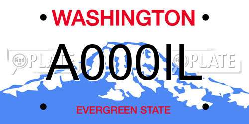 A000IL Washington License Plate