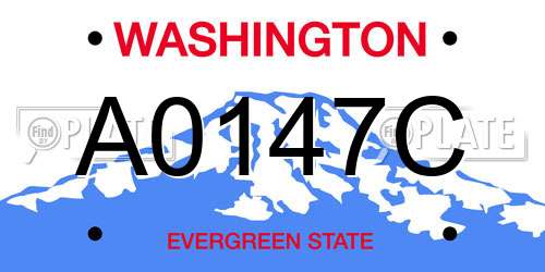 A0147C Washington License Plate