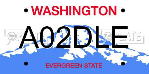 A02DLE Washington License Plate