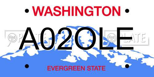A02OLE Washington License Plate