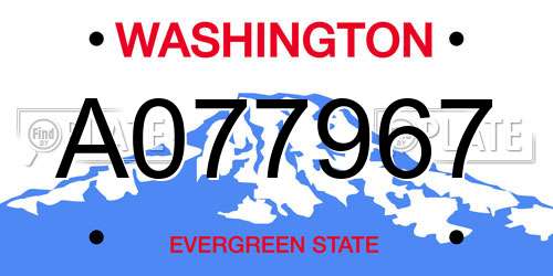A077967 Washington License Plate