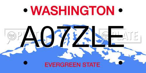 A07ZLE Washington License Plate