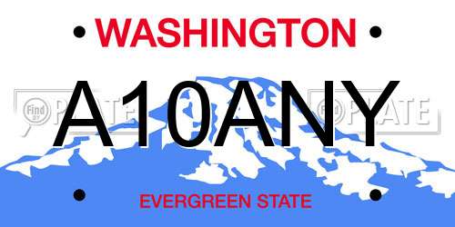 A10ANY Washington License Plate