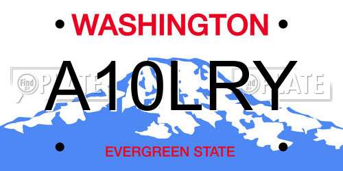 A10LRY Washington License Plate