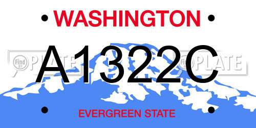 A1322C Washington License Plate