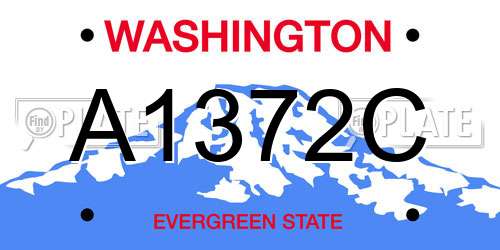 A1372C Washington License Plate