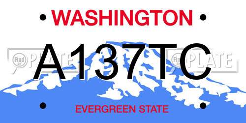 A137TC Washington License Plate