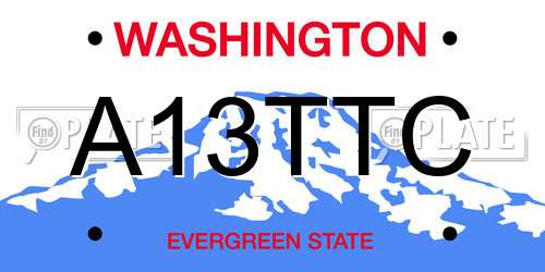A13TTC Washington License Plate