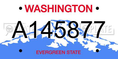 A145877 Washington License Plate