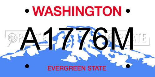 A1776M Washington License Plate