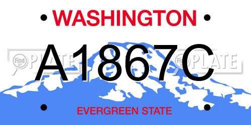 A1867C Washington License Plate