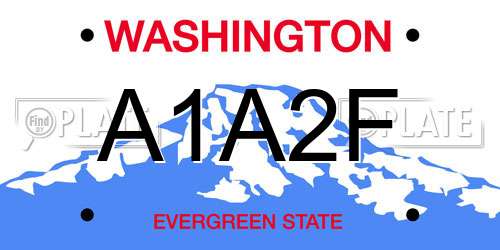 A1A2F Washington License Plate