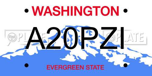 A20PZI Washington License Plate