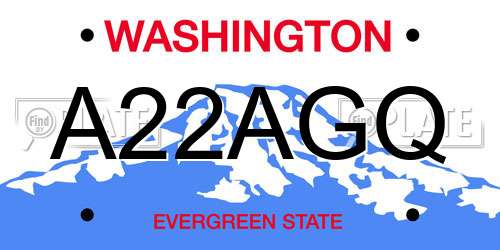 A22AGQ Washington License Plate