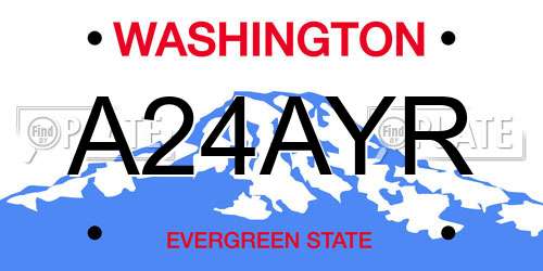 A24AYR Washington License Plate