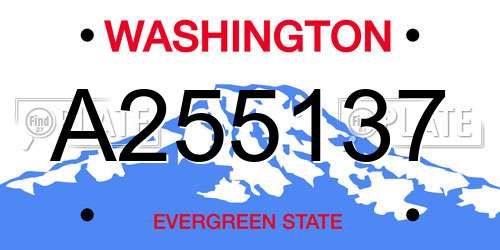 A255137 Washington License Plate