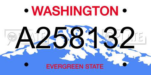 A258132 Washington License Plate
