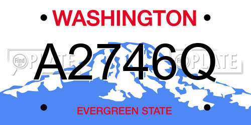 A2746Q Washington License Plate