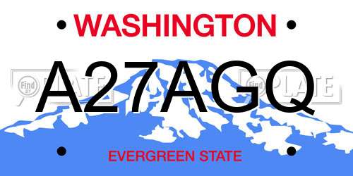 A27AGQ Washington License Plate