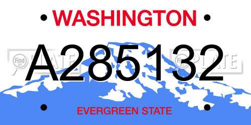 A285132 Washington License Plate