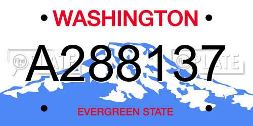 A288137 Washington License Plate