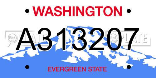 A313207 Washington License Plate